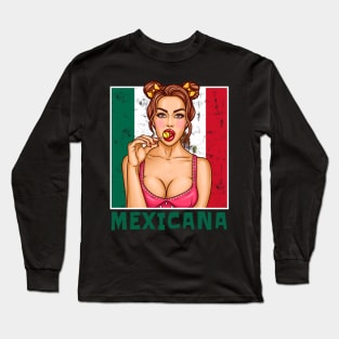 Proud Mexico Flag, Mexico gift heritage, Mexican girl Boy Friend Mexicano Chingona Long Sleeve T-Shirt